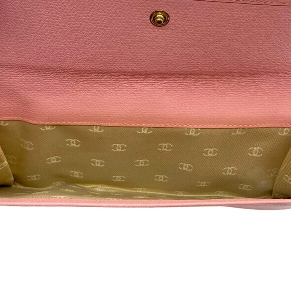 Chanel Coco Button Strap Wallet Bifold Light Pink - Picture 6 of 9